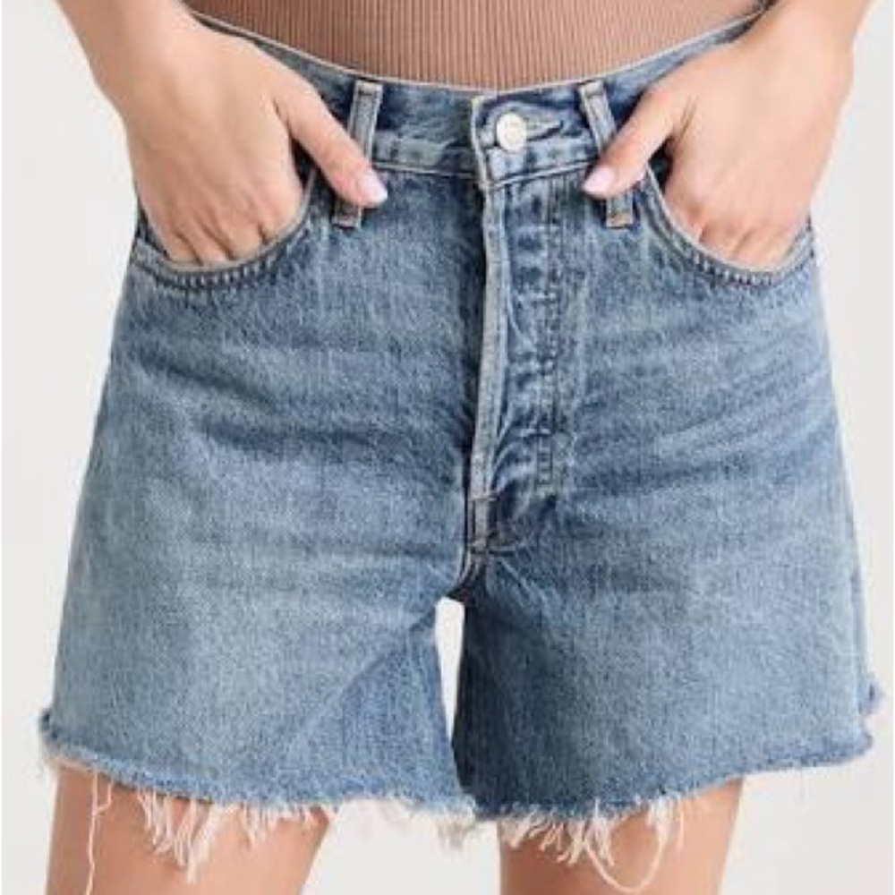 Agolde Parker Long Denim Shorts